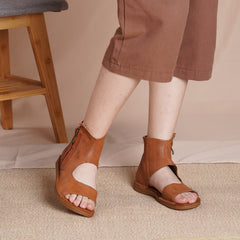 Summer Boots Sandals Side Hollowed Open Toe Wrap Ankle Sandals