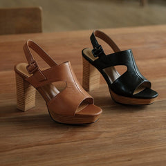 105mm Block Heel Gladiator Sandals