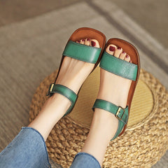 Classic Sandals Flat Ankle Strap Side Buckle