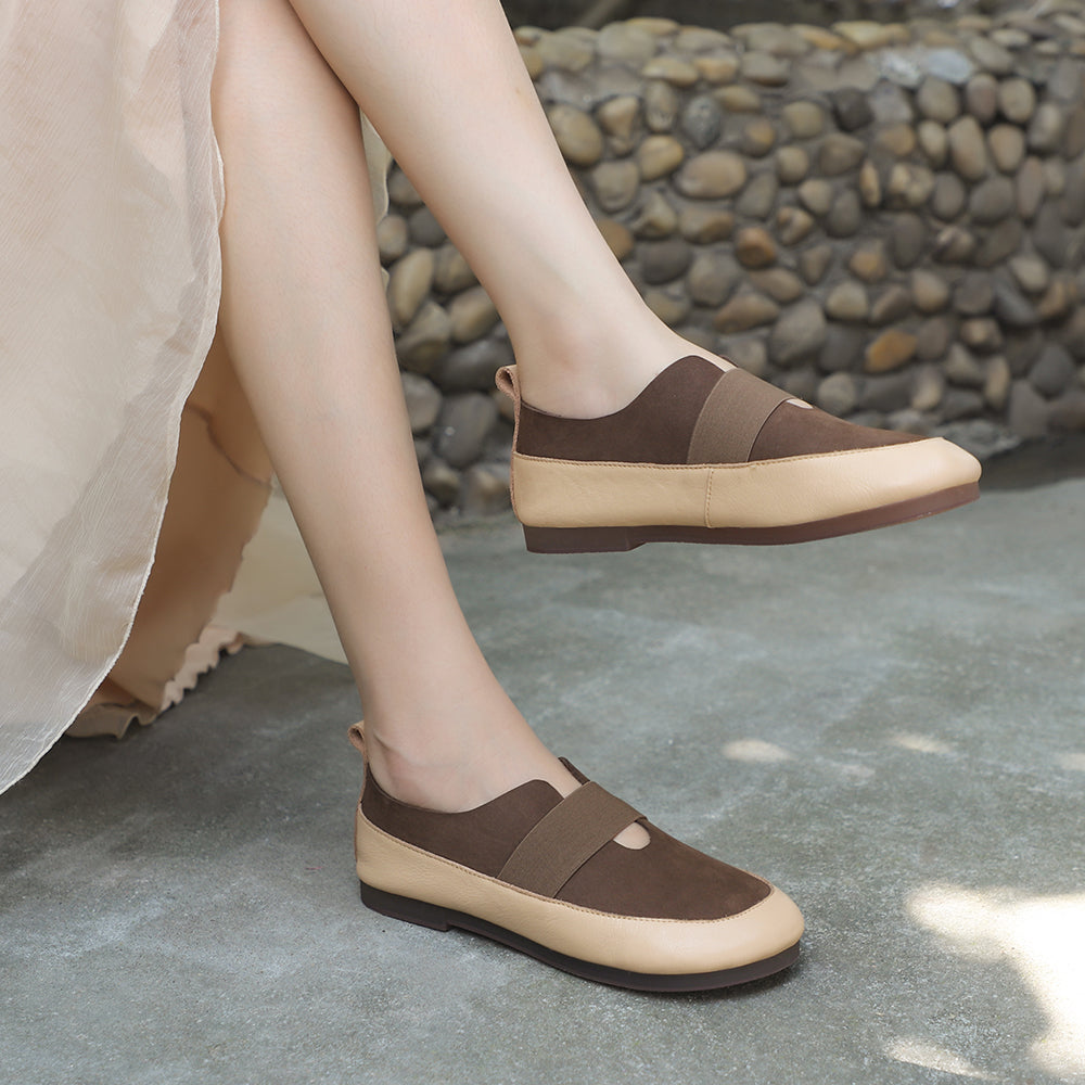 Genuine Retro Flats Slip on Loafers Brown/Coffee