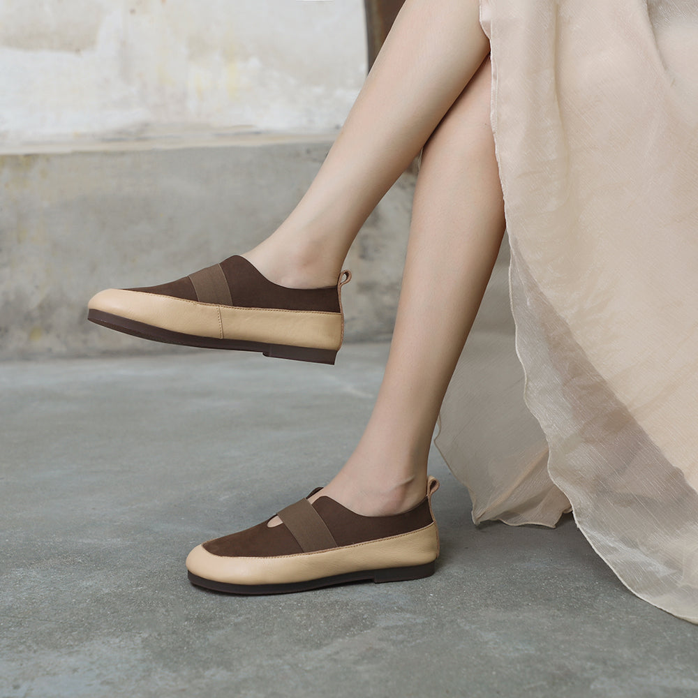 Genuine Retro Flats Slip on Loafers Brown/Coffee