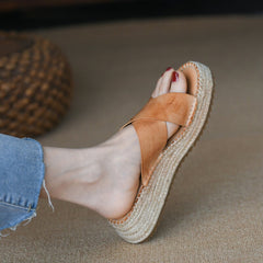 Handmade X Strap Sandals Soft Comfy Casual Slippers