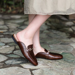 Retro Horsebit-Detailed Loafer Mules Backless Loafers