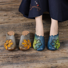 Retro Slippers with Flowers