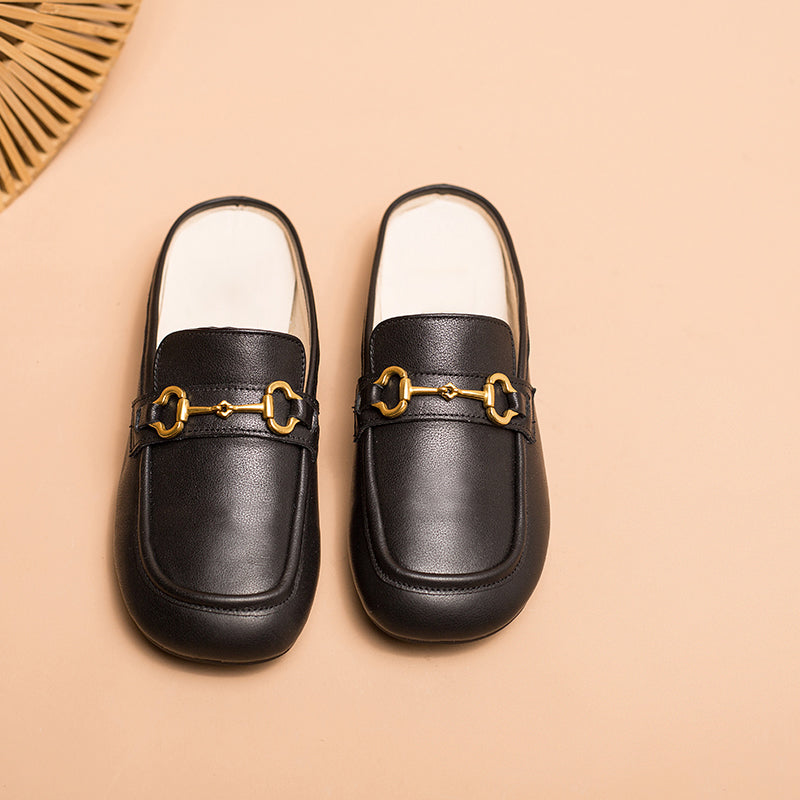 Retro Horsebit-Detailed Loafer Mules Backless Loafers