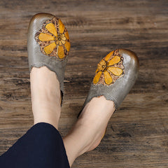 Retro Slippers with Flowers