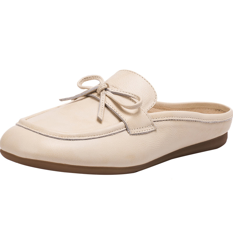 Retro Bowknot-Detailed Loafer Mules Backless Loafers