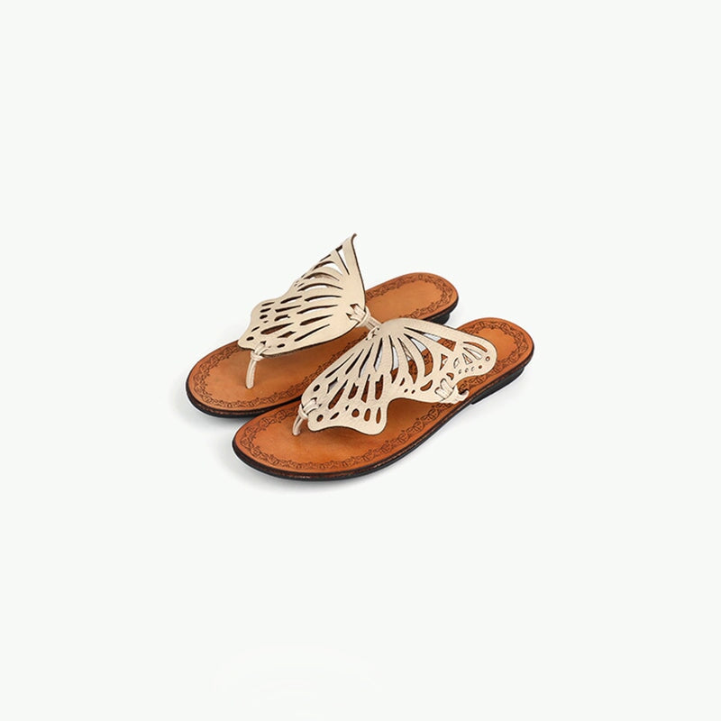 Retro Flip-flops Slippers Carving Butterfly Design