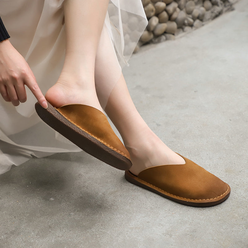 Women's Slippers Sandals  Flats Casual Slip On Shoes Brown/Coffee