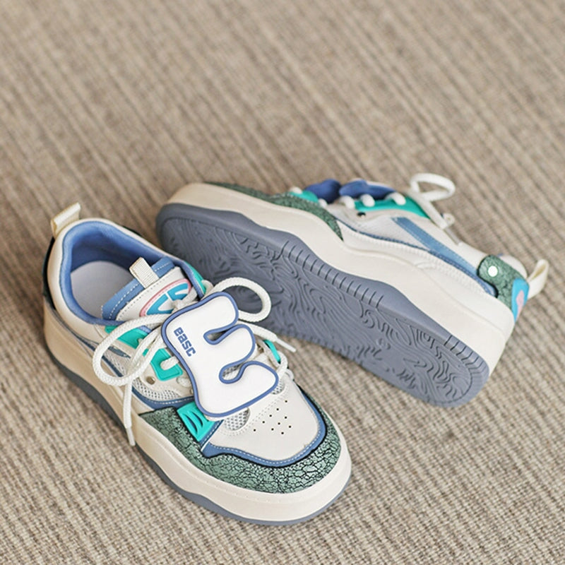 Low Top Platform Sneakers Color Contrast