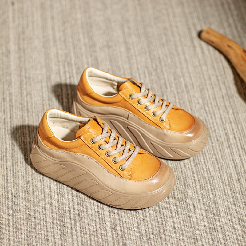 Genuine Low-top 40mm Platform Sneakers Lace Up