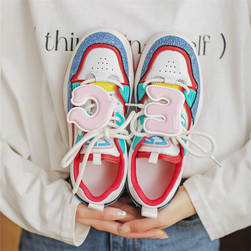 Low Top Platform Sneakers Color Contrast