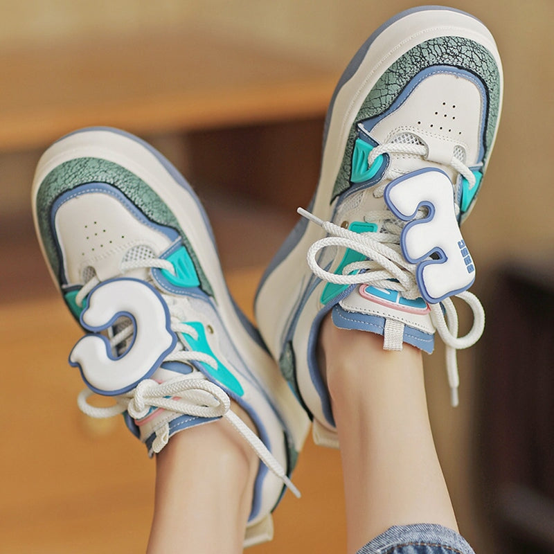 Low Top Platform Sneakers Color Contrast