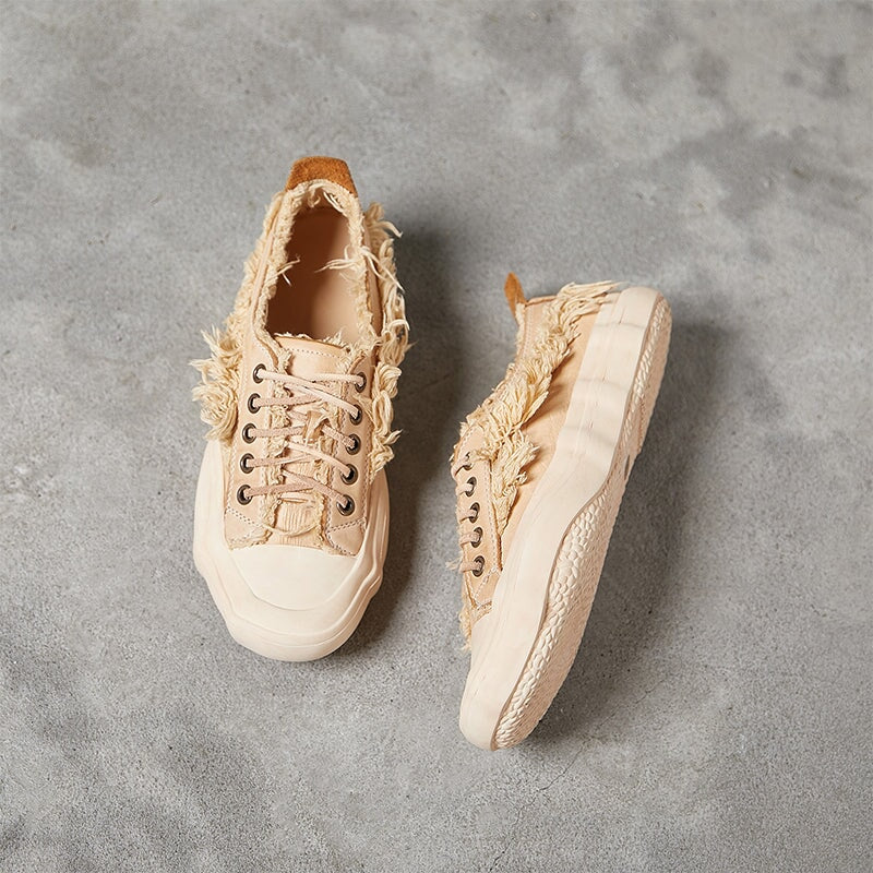 Flatform Low-top Sneakers Fringed Detail