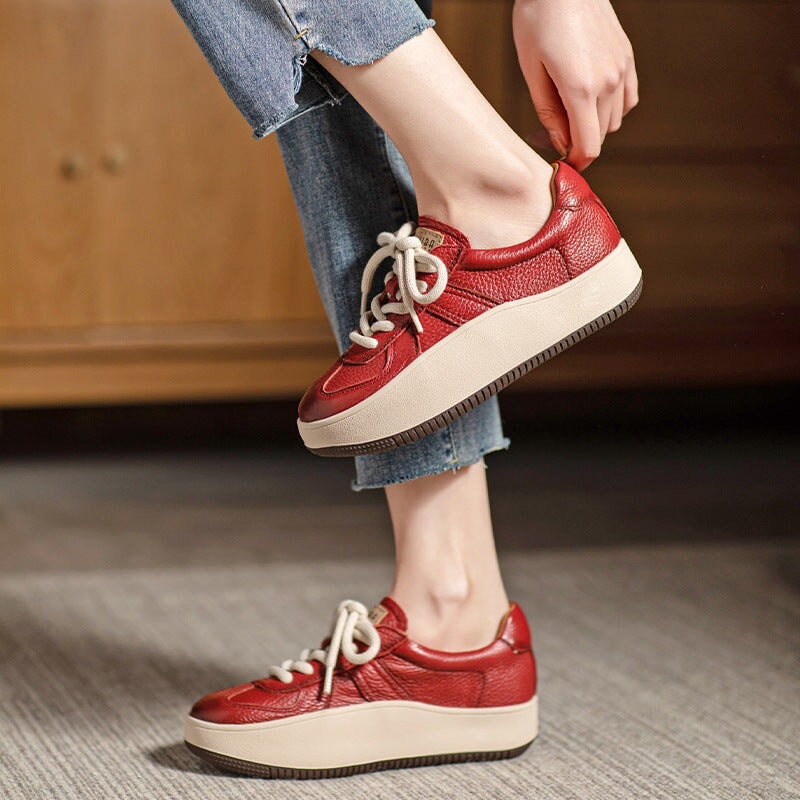 Genuine Low-top 40mm Platform Sneakers Lace Up