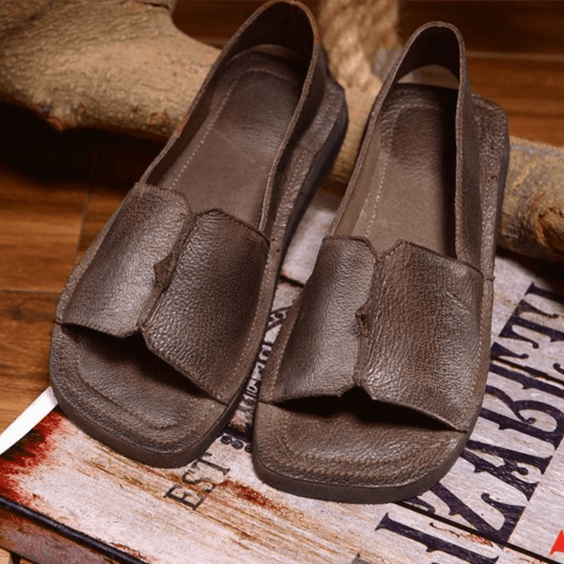 Handmade Retro Slippers PeepToe